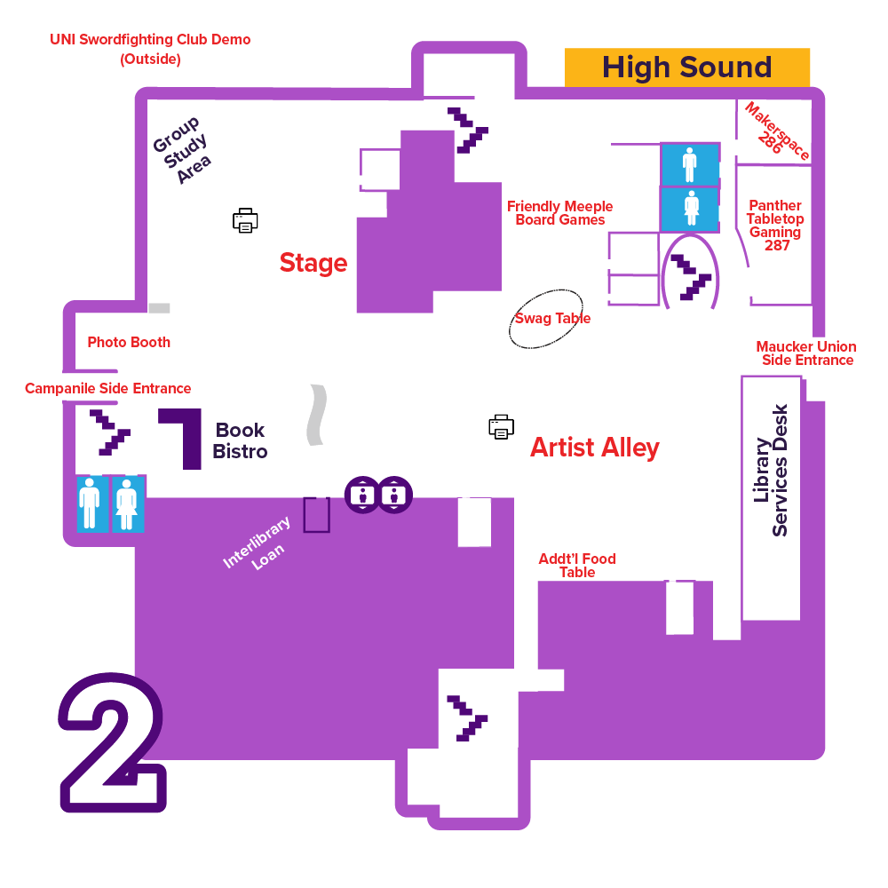 2nd Floor (main floor) RodCon Event Map